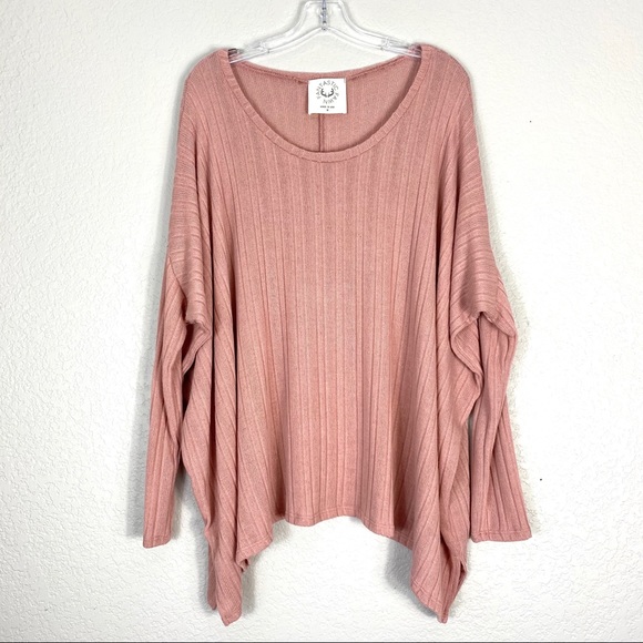FANTASTIC FAWN Soft Rose Boho Rib Knit Sweater NEW - Picture 3 of 8